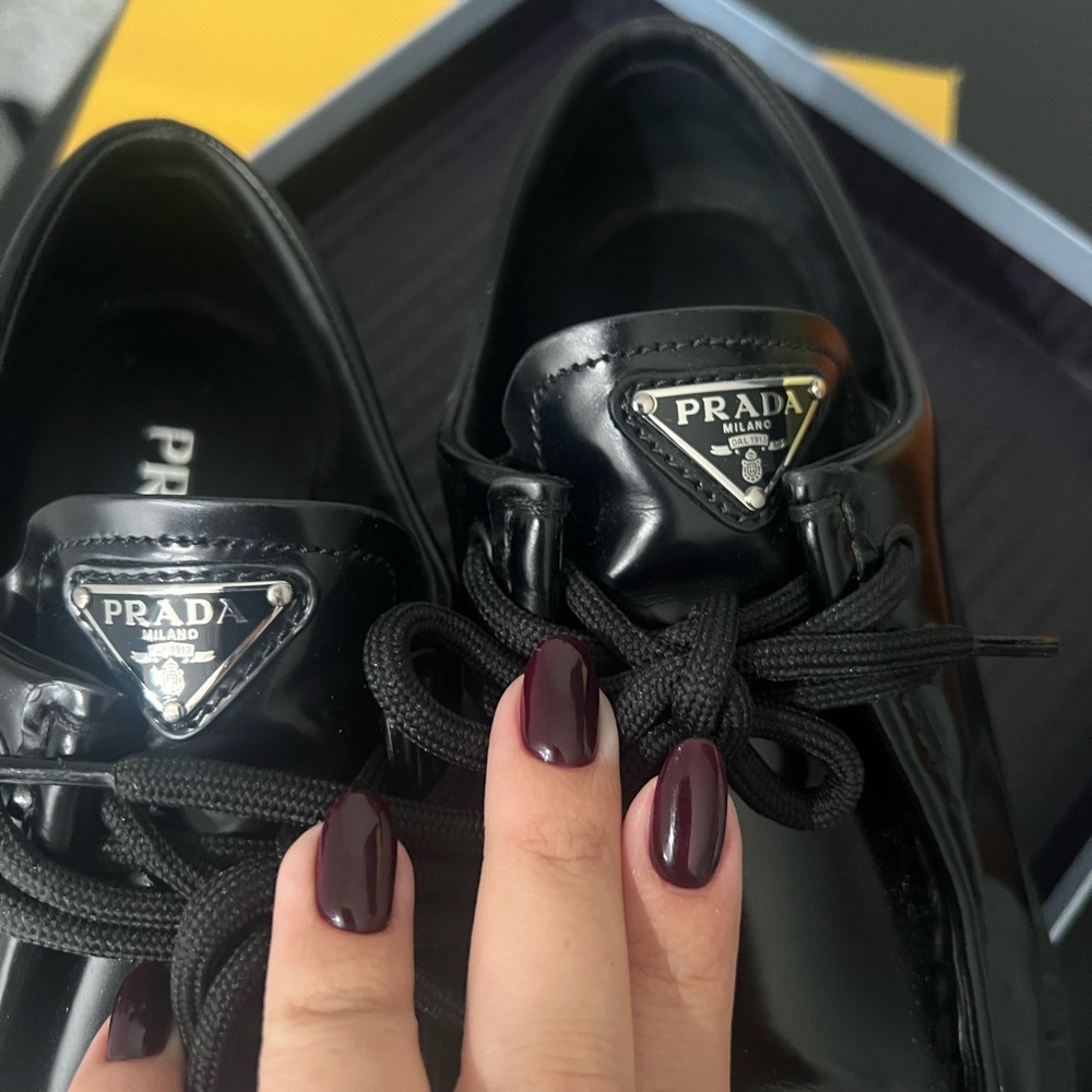 Prada Brushed leather lace-up shoes - Picture 2 of 7